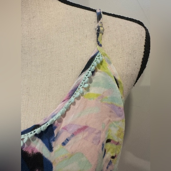 Victorias secret jumpsuit tie-dye shorts adjustable straps with pockets SZ XL - Picture 3 of 6